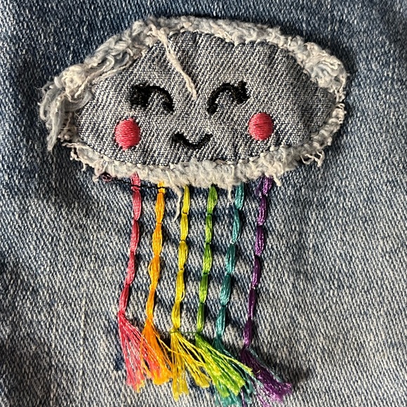 Girls Fun Embroidered Jean Shorts Overall Bundle - Picture 4 of 10